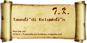 Tasnádi Kolumbán névjegykártya
